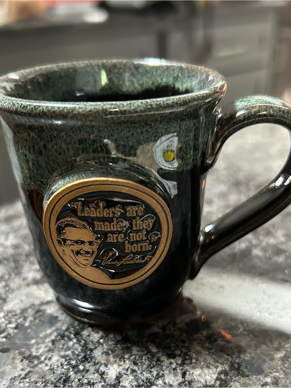 Vince Lombardi Sunset Ceramic StonewareCoffee Taster Mug w/ Lombardi Medallion